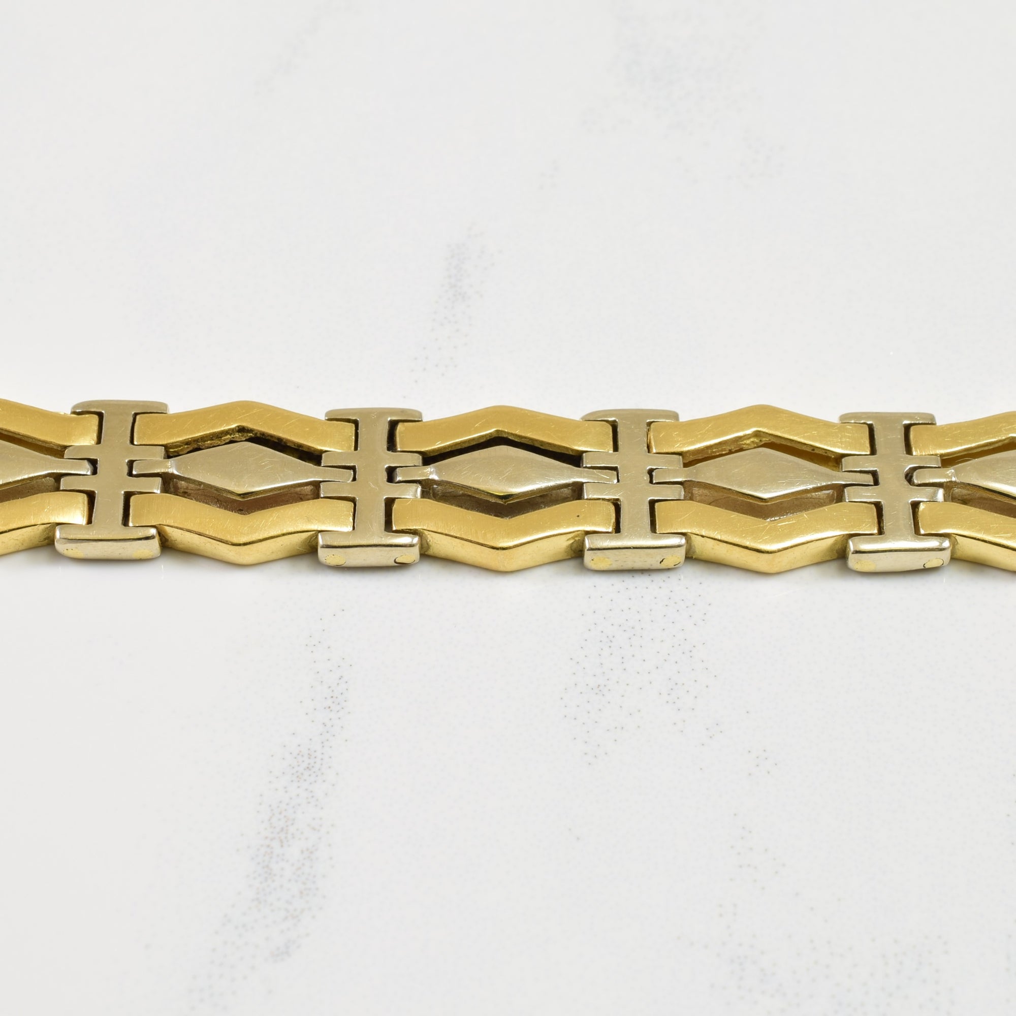 18k Two Tone Geometric Bracelet | 7.5