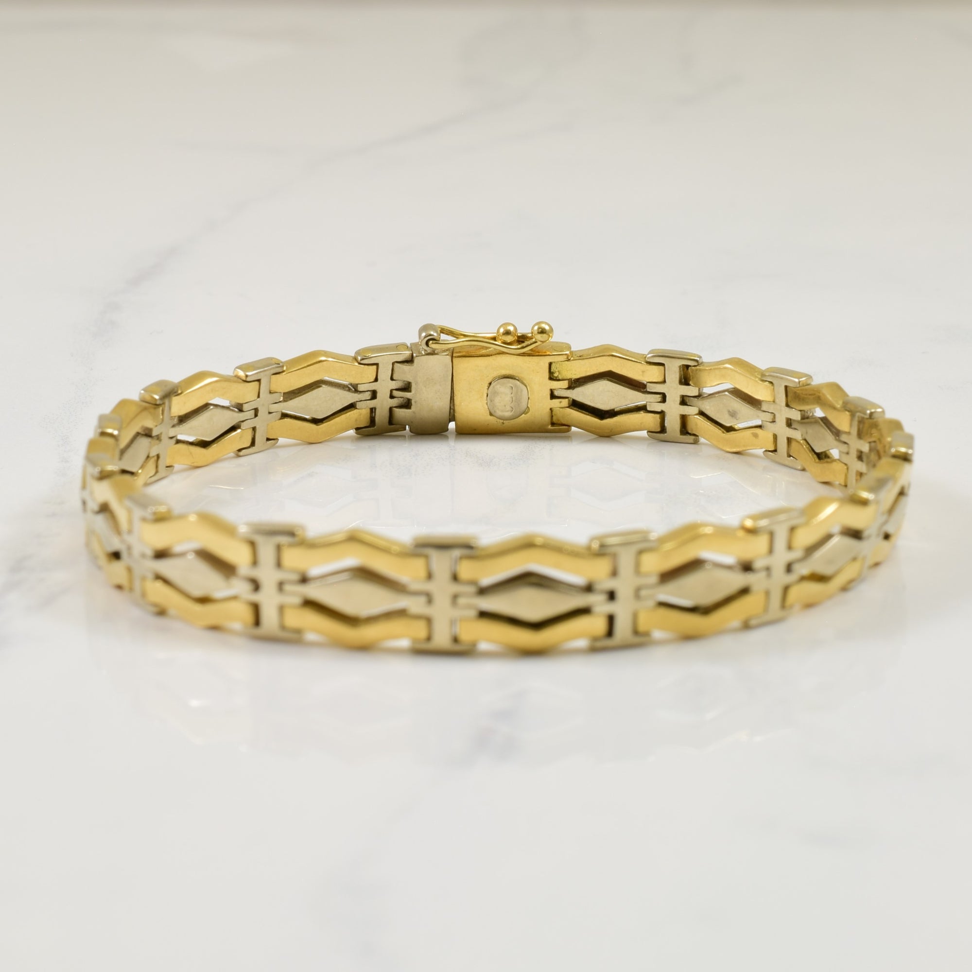 18k Two Tone Geometric Bracelet | 7.5