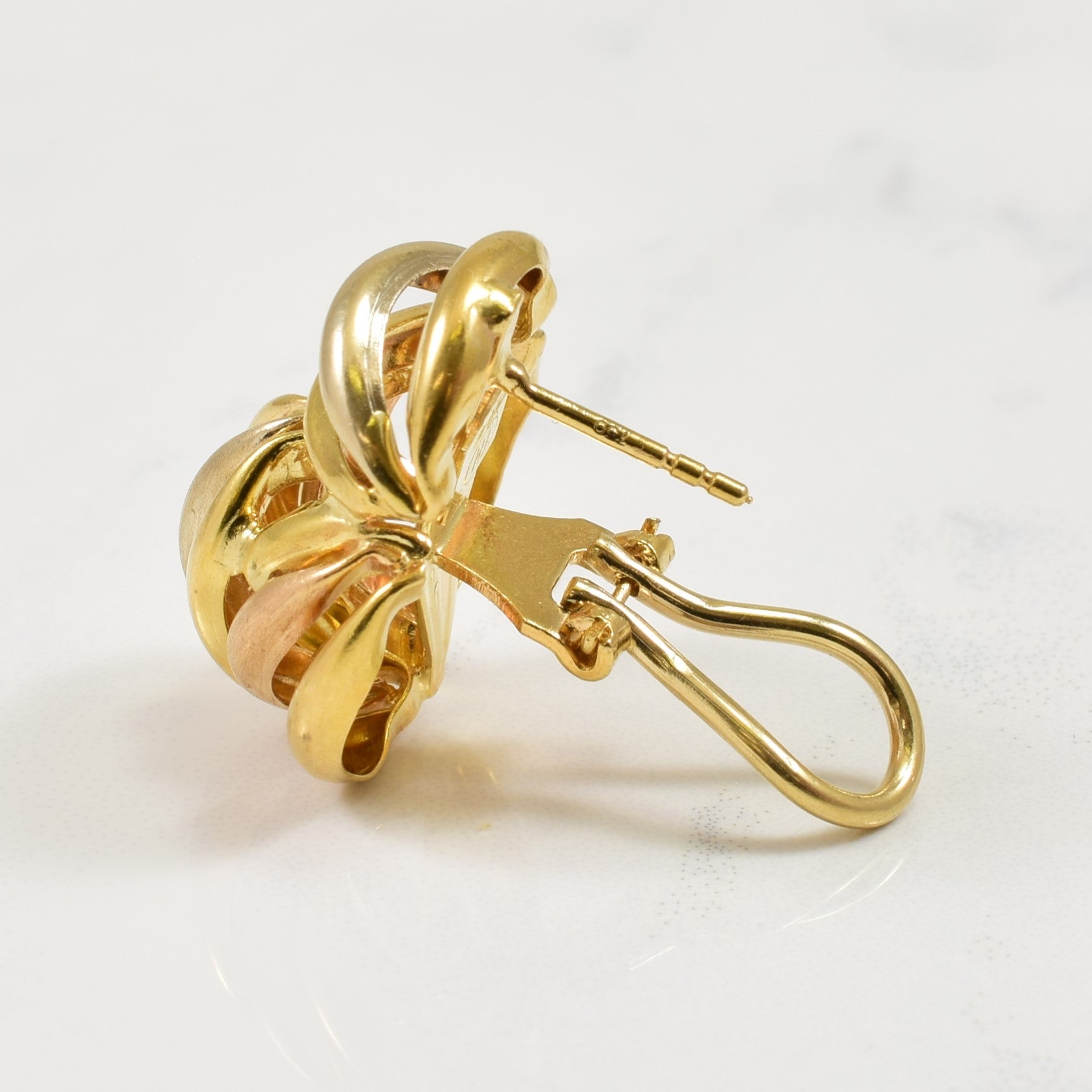 18k Yellow Gold Layered French Clip Earrings