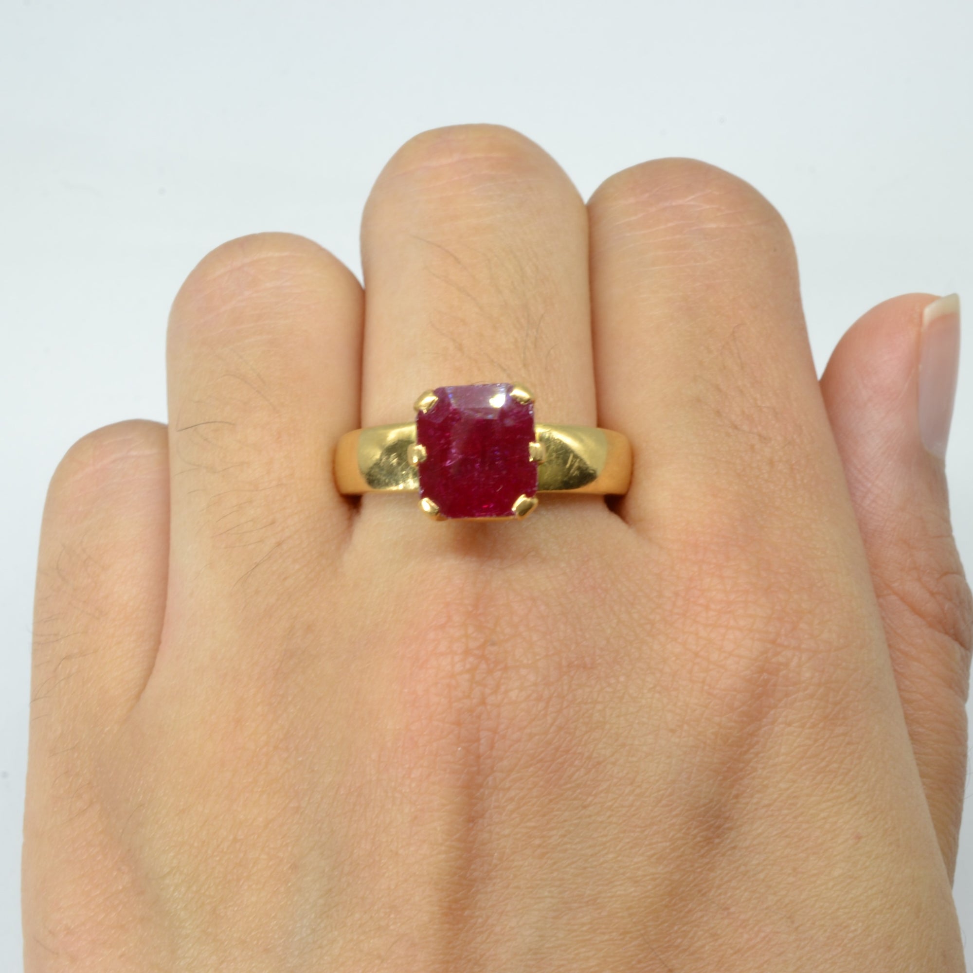 Solitaire Ruby Ring | 5.50ct | SZ 9.75 |