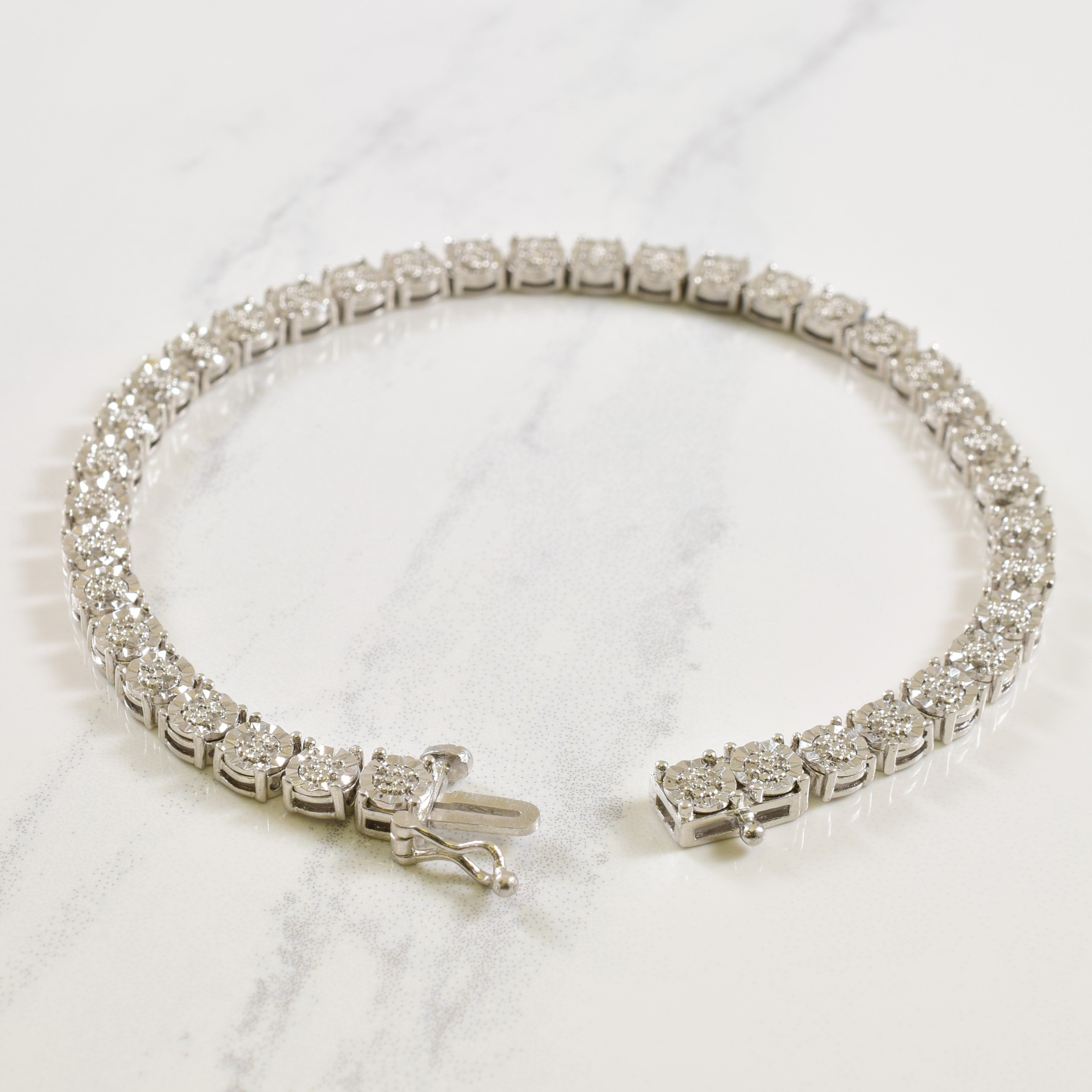 Illusion Set Diamond Tennis Bracelet | 0.09ctw | 7.5" |