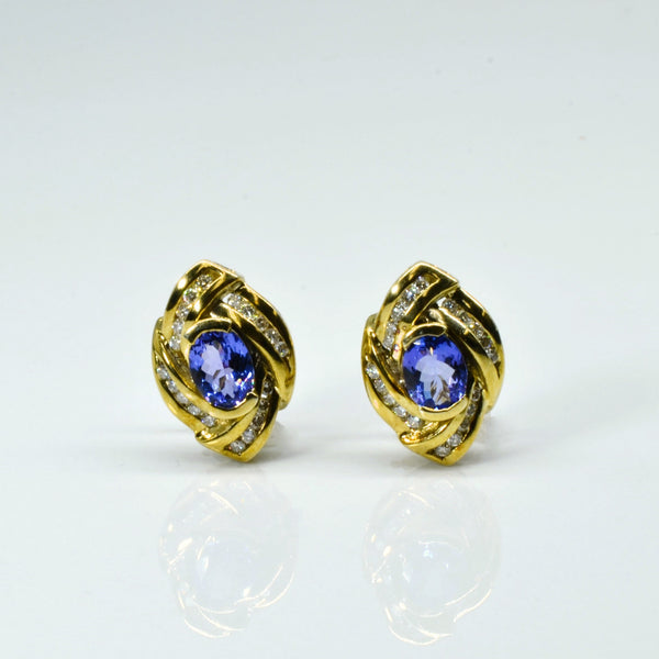 Tanzanite & Diamond Gold Earrings | 2.00ctw | 0.60ctw |