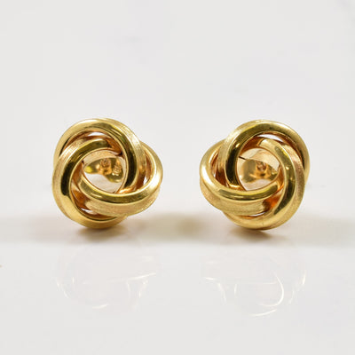18k Yellow Gold Interlocking Circle Earrings