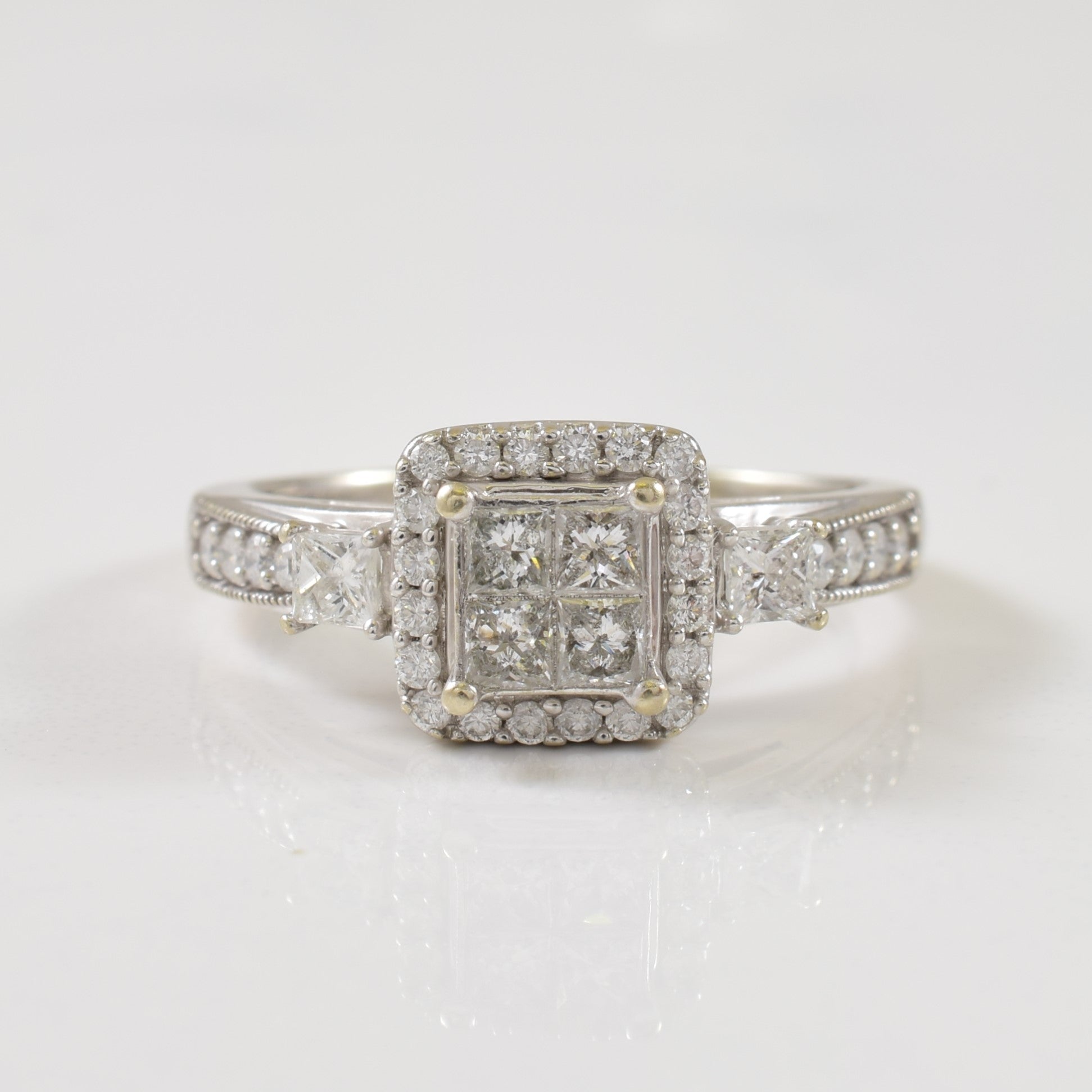 Diamond Halo Engagement Ring | 0.75ctw | SZ 8.25 |