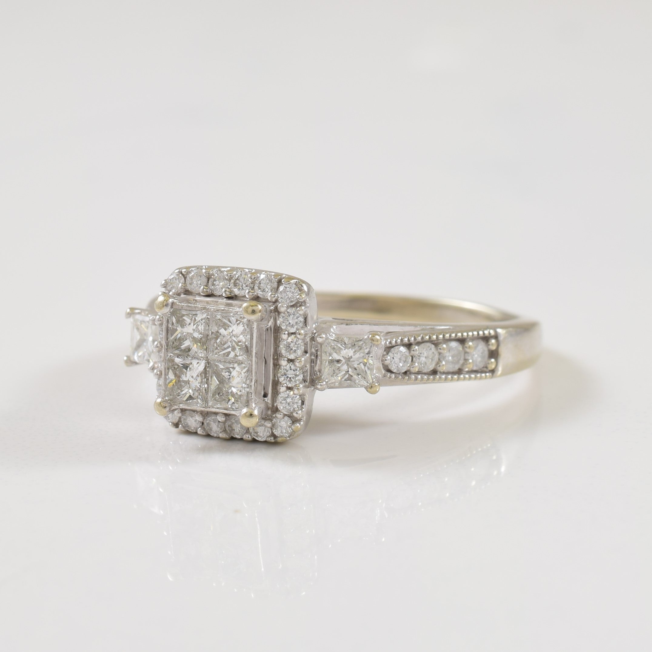 Diamond Halo Engagement Ring | 0.75ctw | SZ 8.25 |