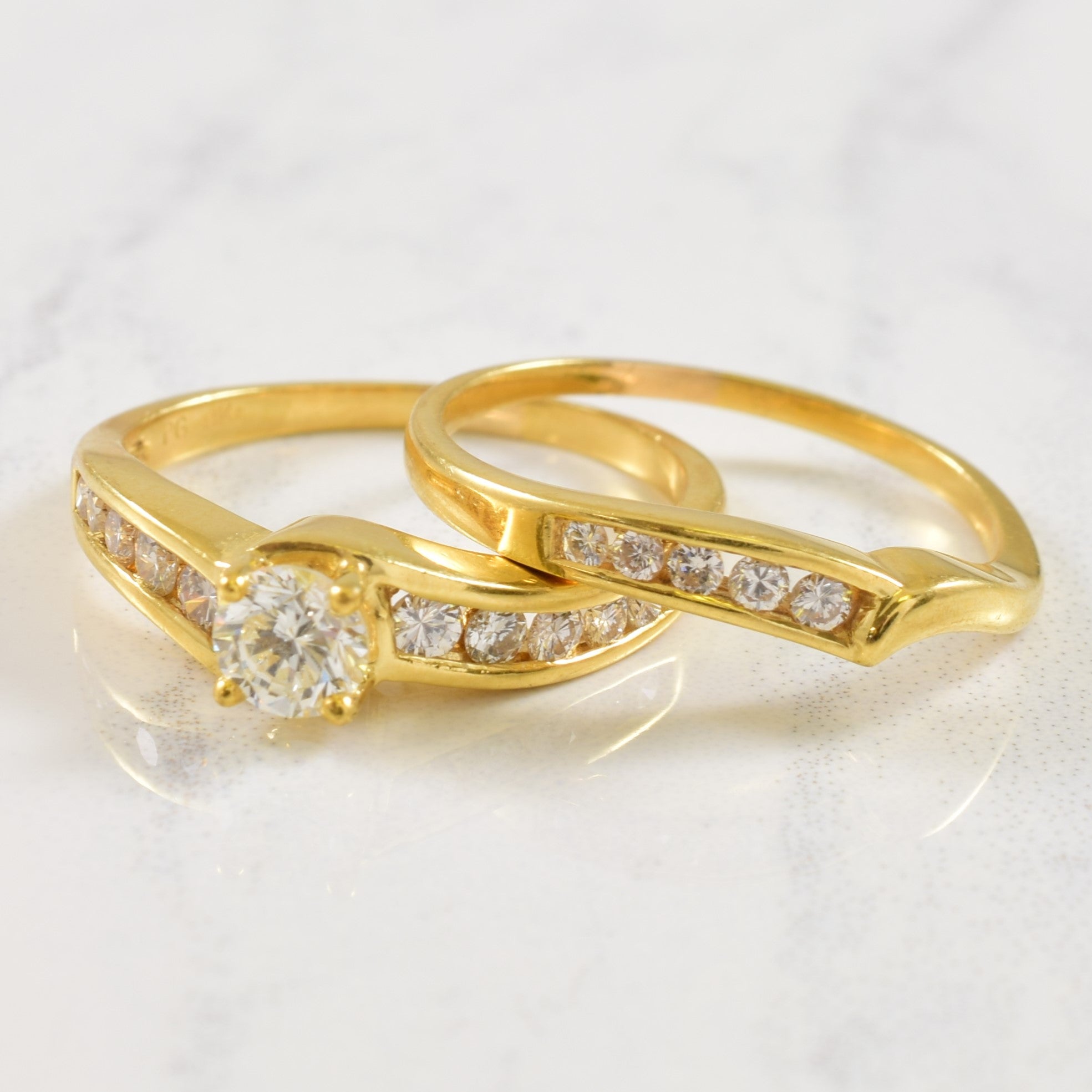 Channel Set Diamond Engagement Ring Set | 0.67ctw | SZ 6.25 |