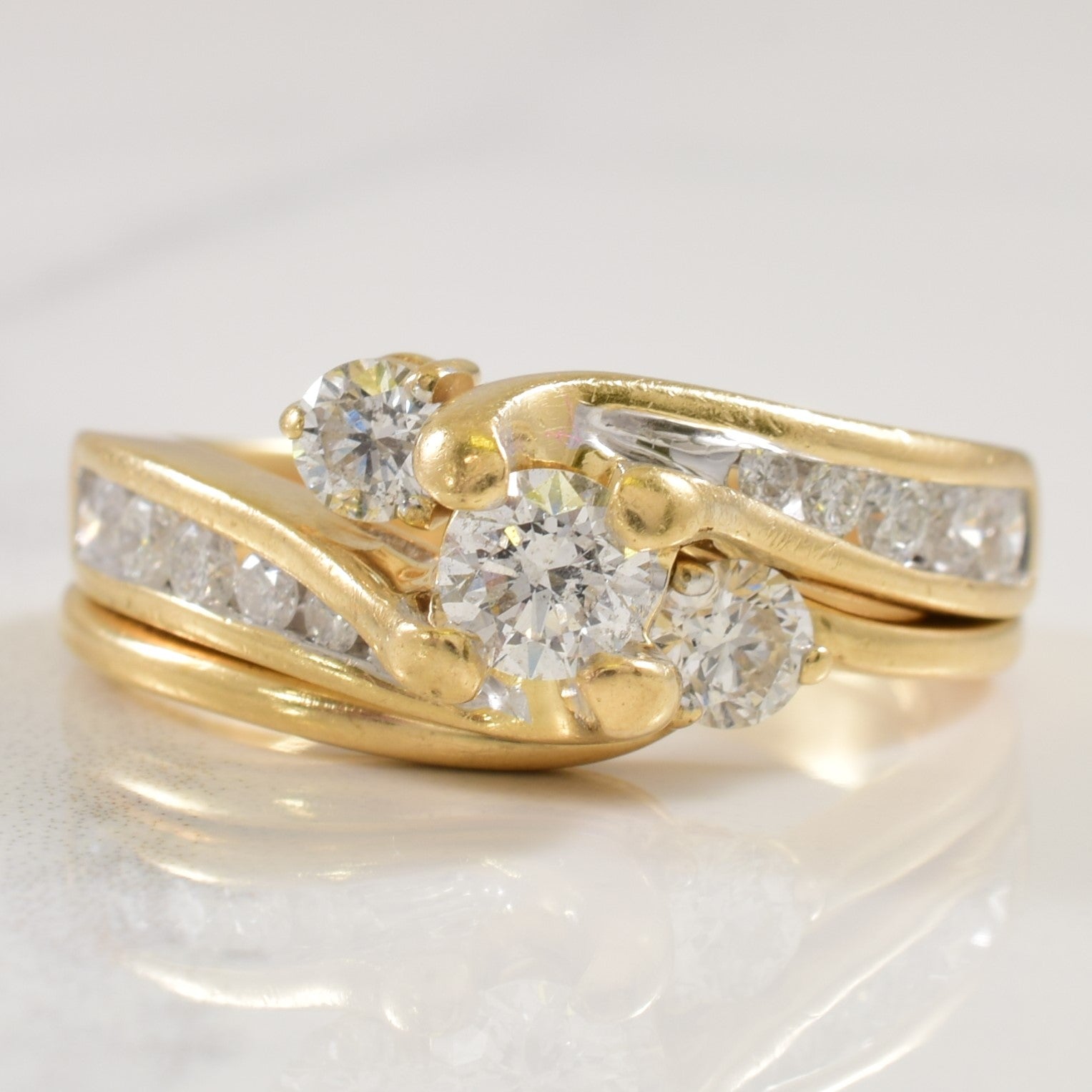 Bypass Channel Set Diamond Engagement Ring Set | 0.61ctw | SZ 7 |