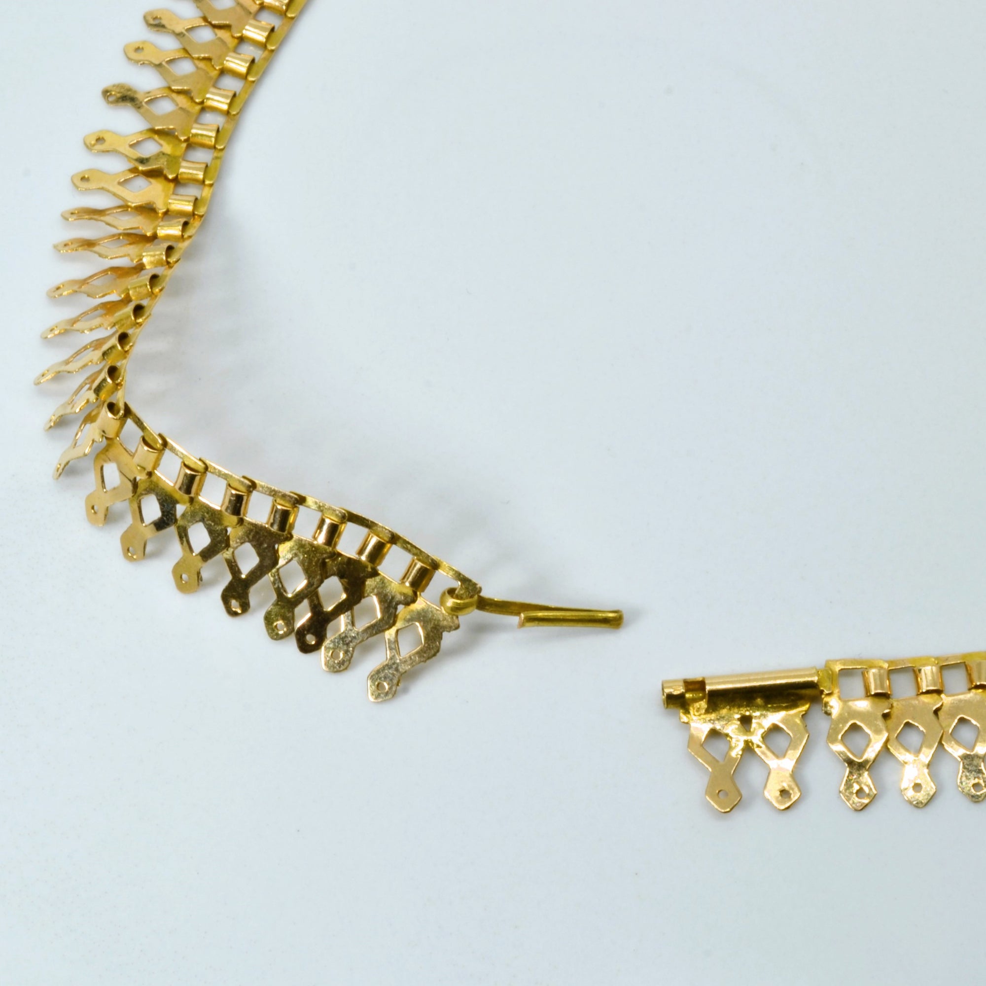 18K Yellow Gold Filigree Peal Necklace | 16