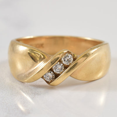 Three Stone Channel Set Diamond | 0.09ctw | SZ 6.5 |