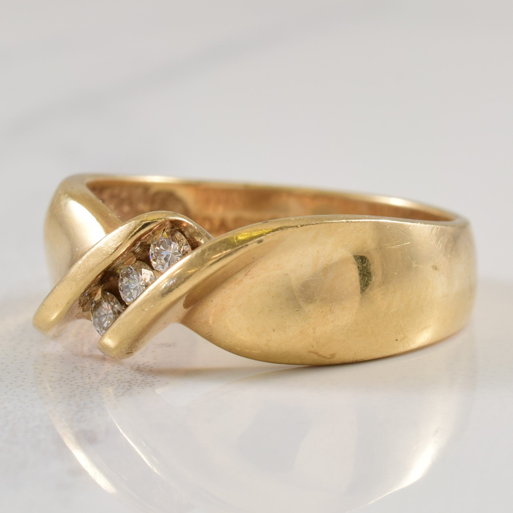 Three Stone Channel Set Diamond | 0.09ctw | SZ 6.5 |