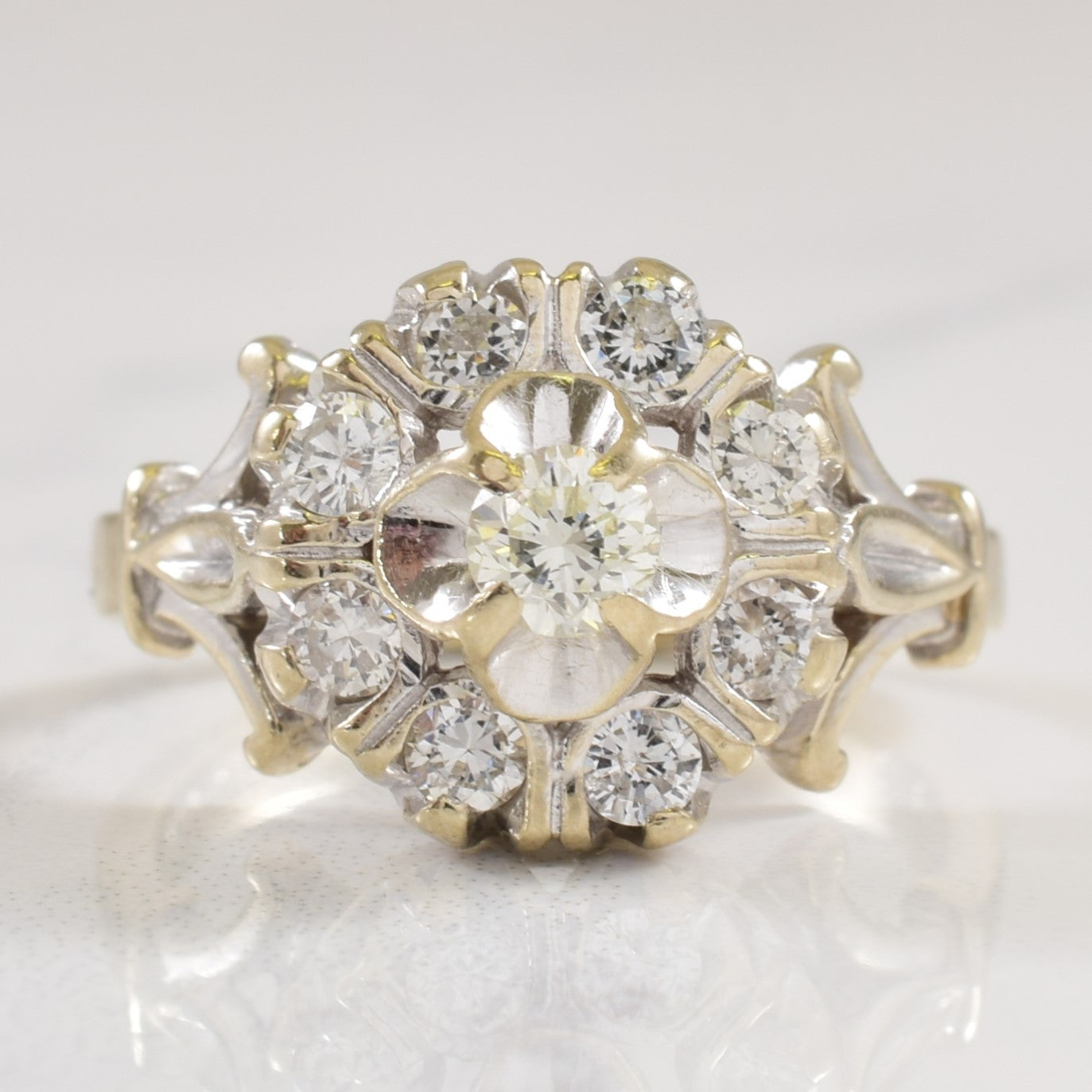 Ornate Diamond Cluster Ring | 0.58ctw | SZ 7 |