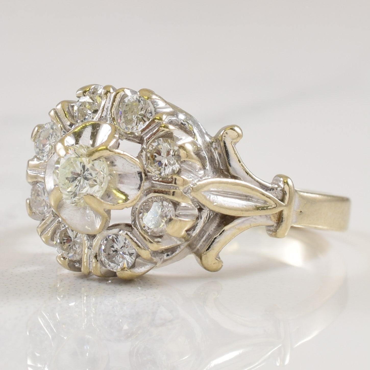 Ornate Diamond Cluster Ring | 0.58ctw | SZ 7 |