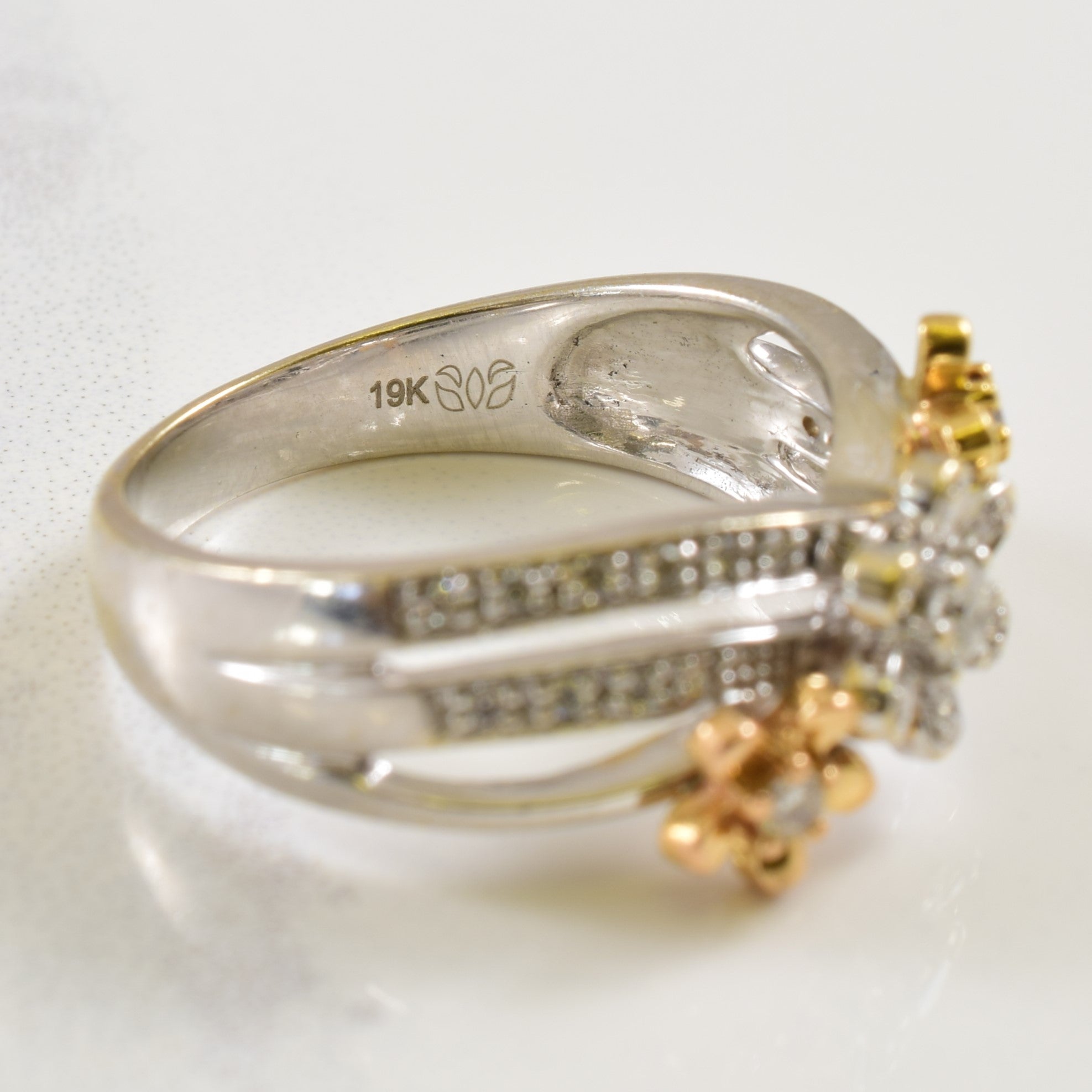 Split Shank Diamond Floral Ring | 0.32ctw | SZ 7 |