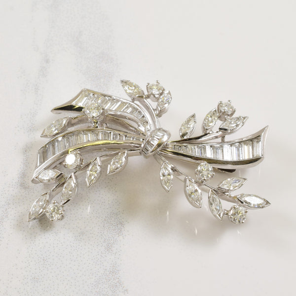 Floral Ribbon Diamond Brooch | 1.85ctw |