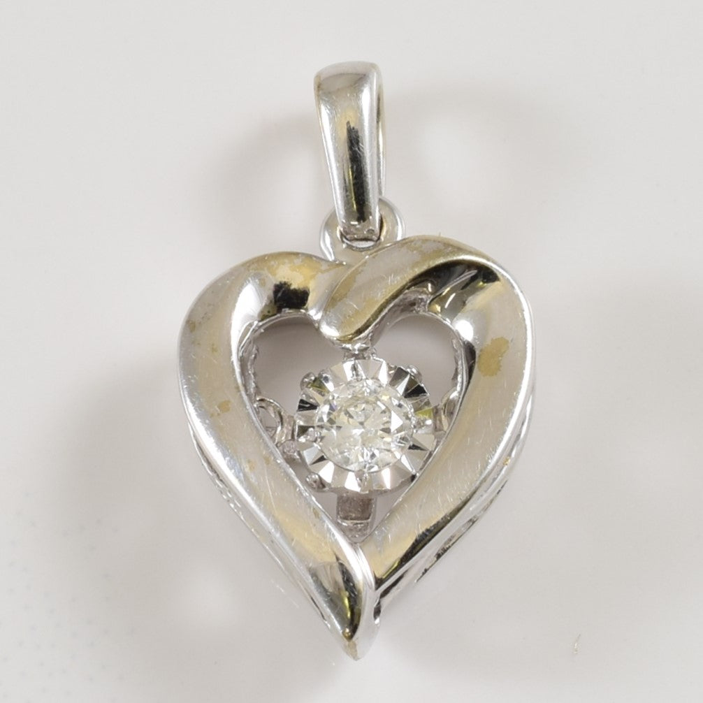 Illusion Set Diamond Heart Pendant | 0.07ct |