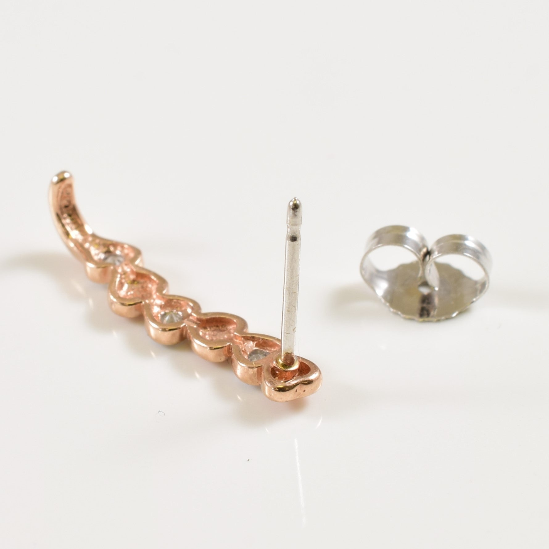 Rose Gold Diamond Heart Earrings | 0.05ctw |