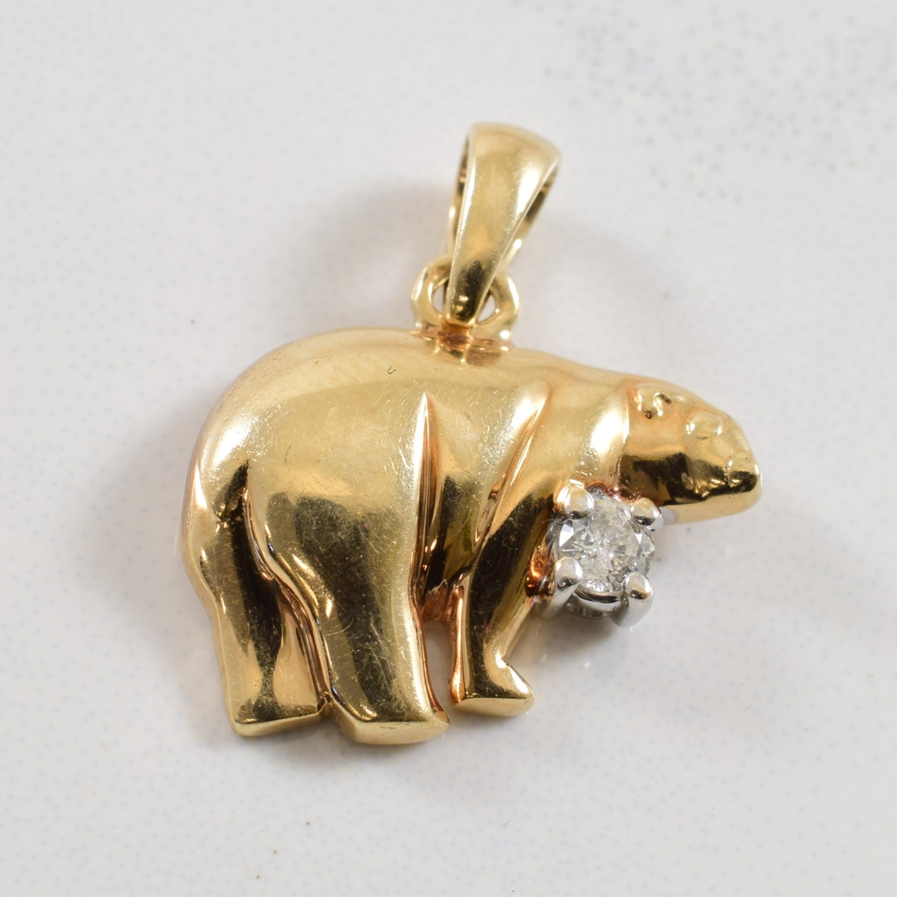 Polar Bear Diamond Pendant | 0.04ct |