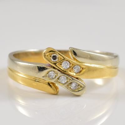Two Tone Bypass Diamond Ring | 0.06ctw | SZ 6.5 |