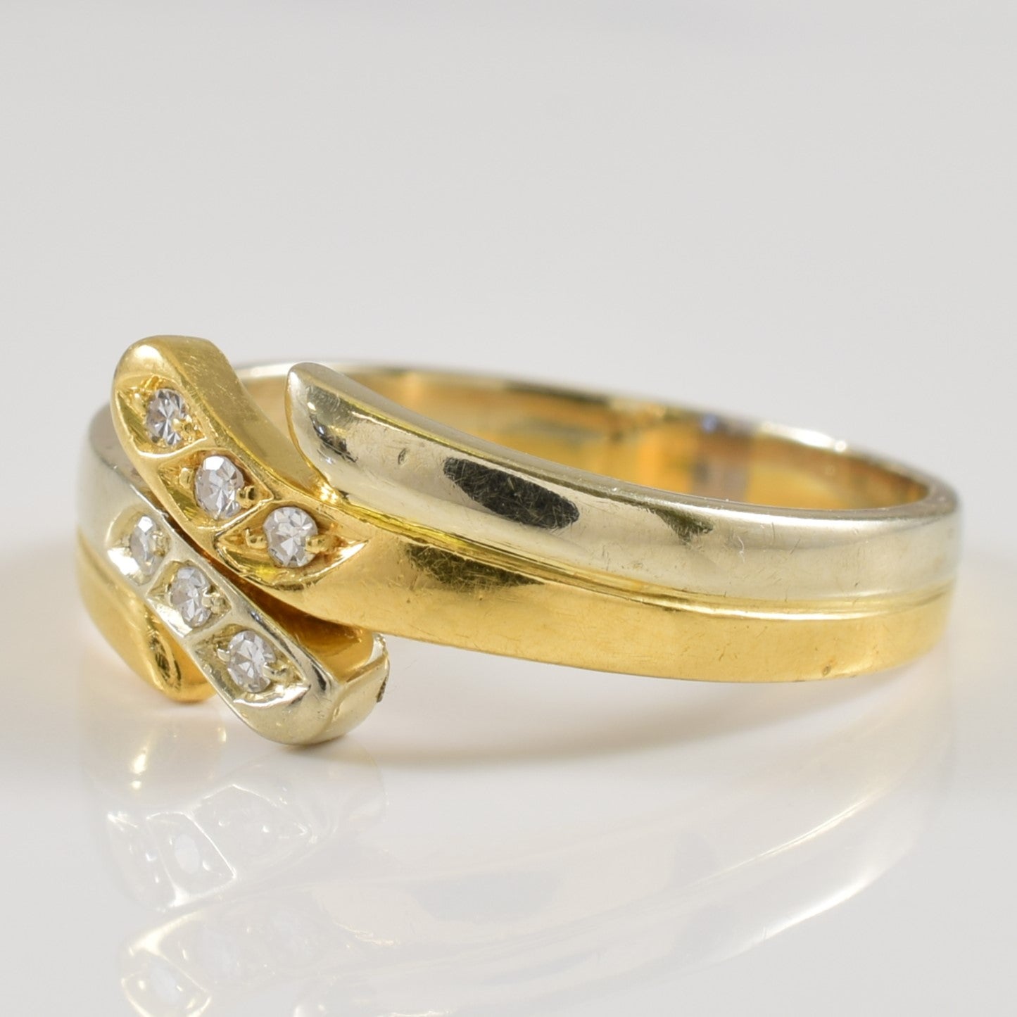 Two Tone Bypass Diamond Ring | 0.06ctw | SZ 6.5 |