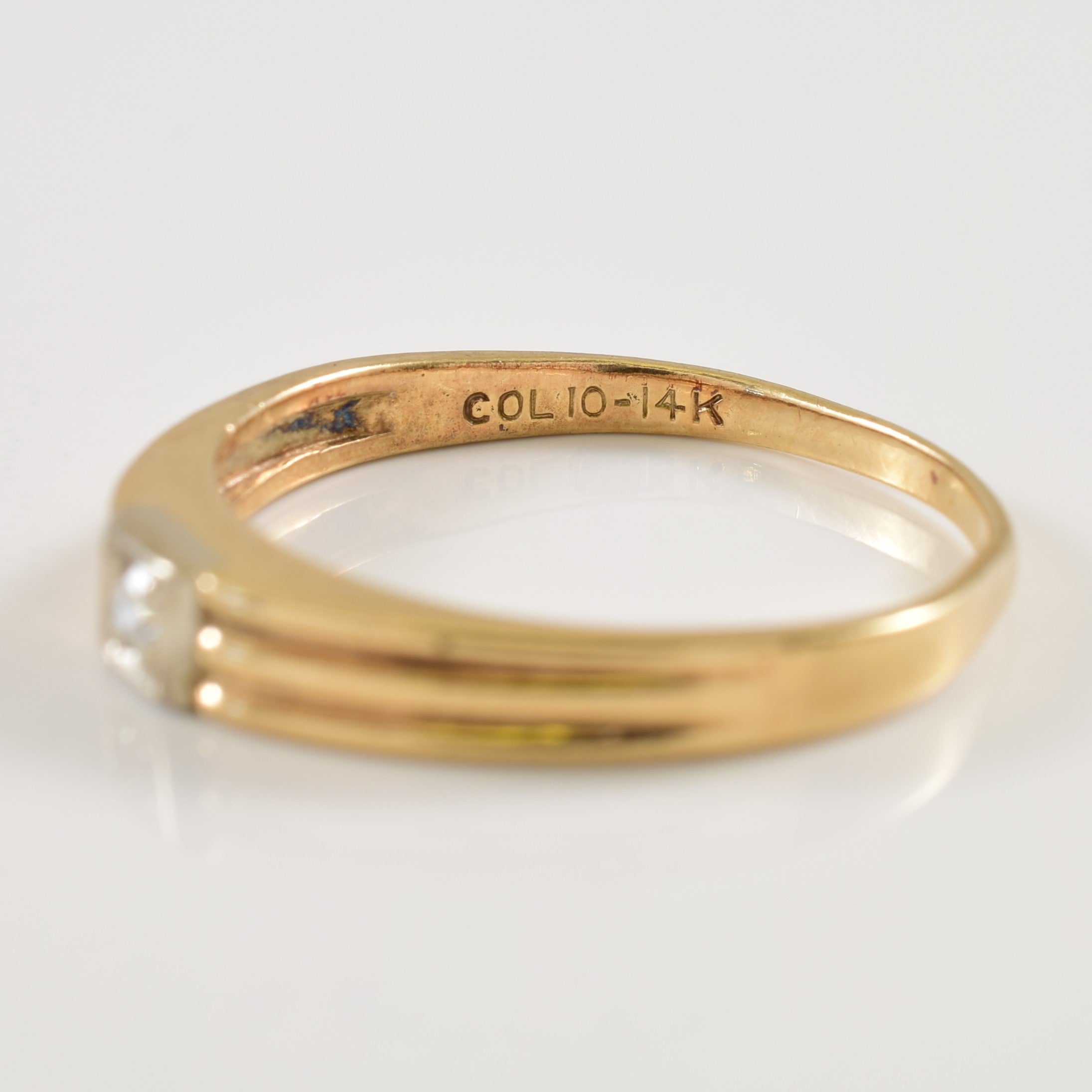 Solitaire Diamond Textured Ring | 0.03ctw | SZ 6.5 |
