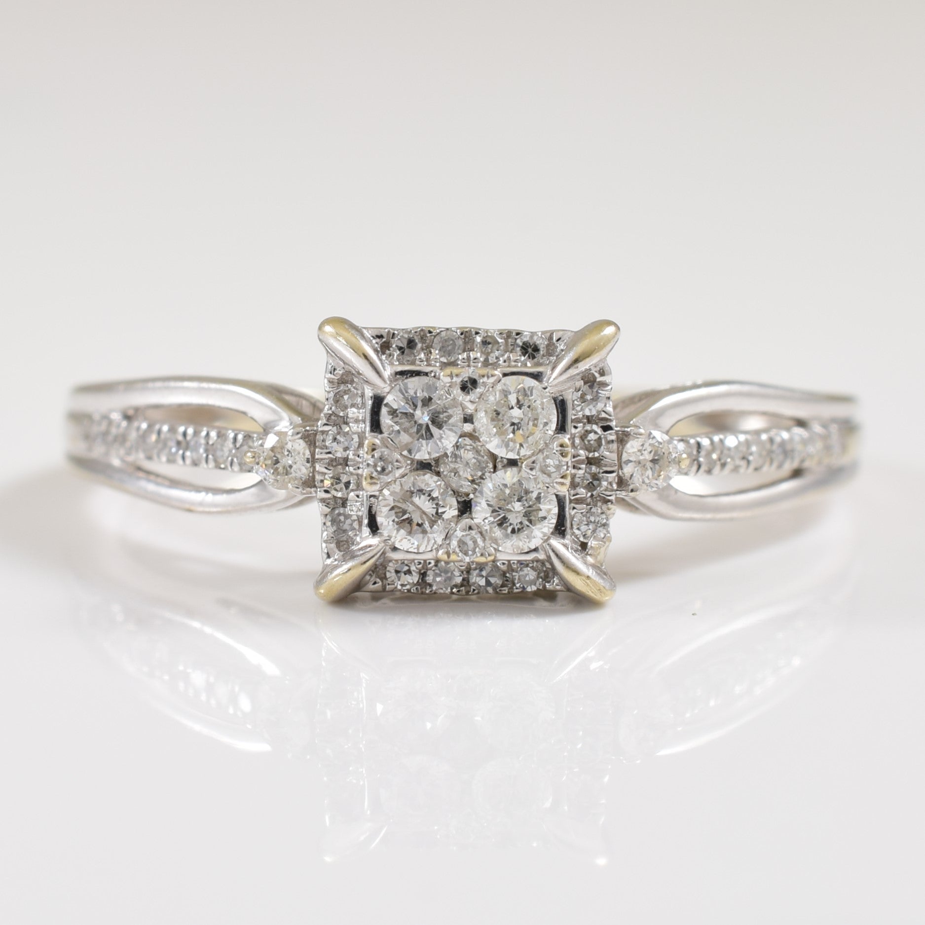 Split Shank Cluster Diamond Ring | 0.32ctw | SZ 8 |