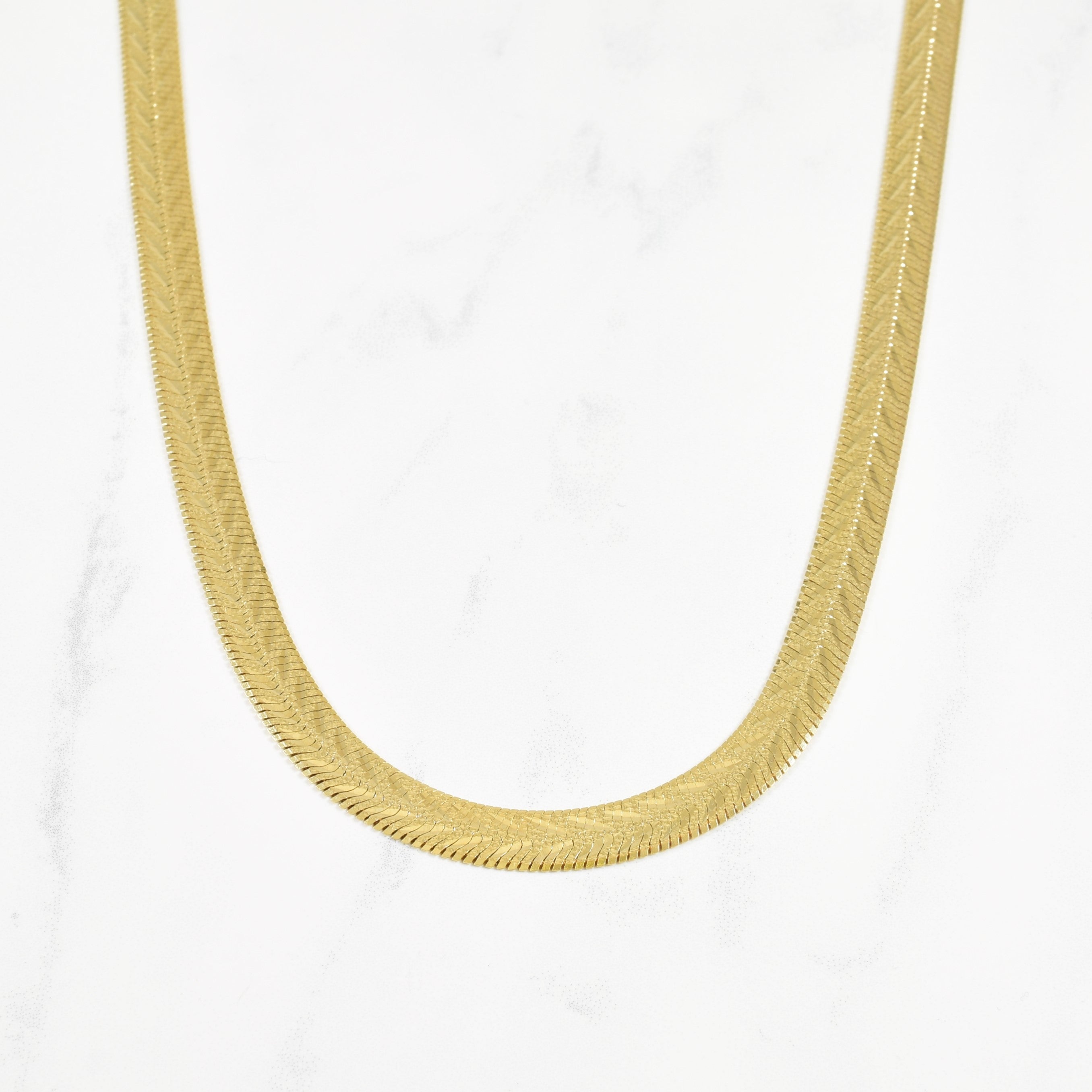 10k Yellow Gold Detailed Herringbone Chain | 20" |