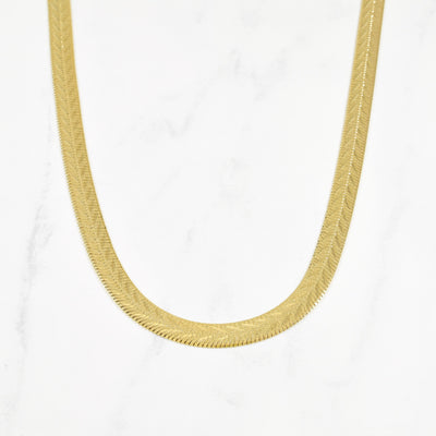 10k Yellow Gold Detailed Herringbone Chain | 20