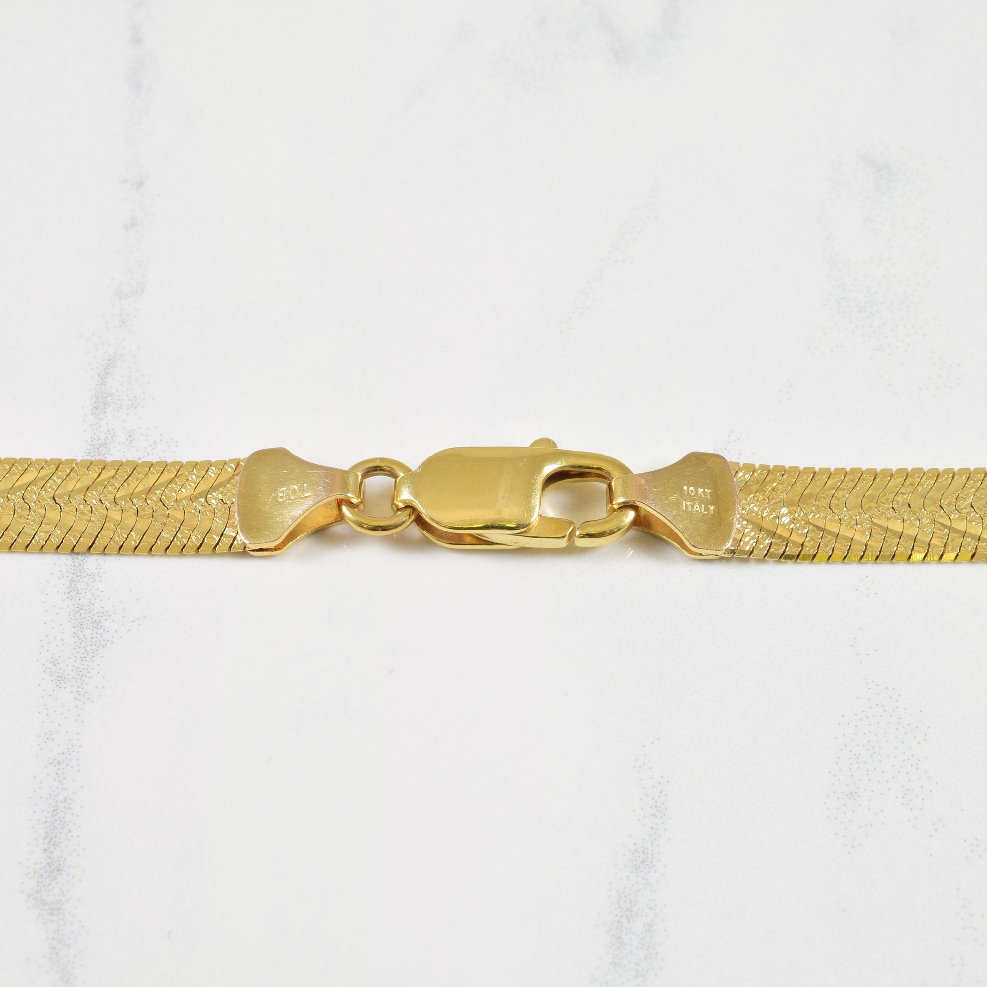 10k Yellow Gold Detailed Herringbone Chain | 20