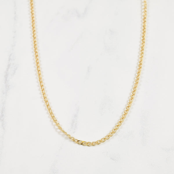 10k Yellow Gold Fancy Curb Chain | 18