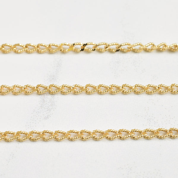 10k Yellow Gold Fancy Curb Chain | 18