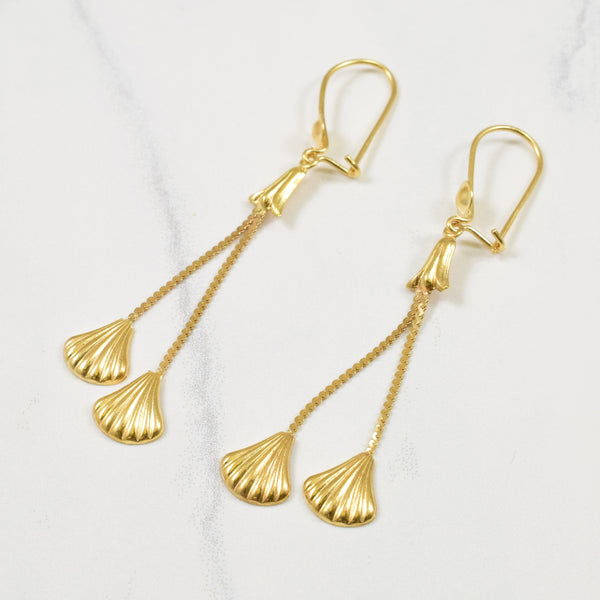 18k Yellow Gold Drop Bell Earrings