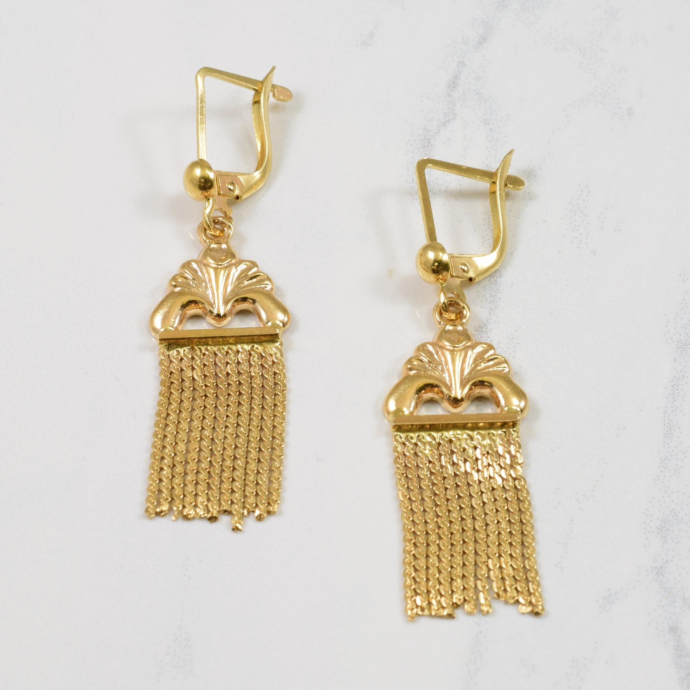 Boucles d'oreilles pendantes en or jaune 18 carats 
