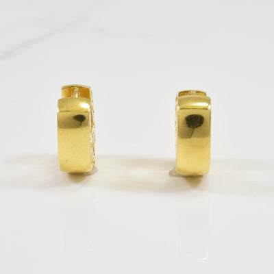 18k Yellow Gold Square Hoop Earrings