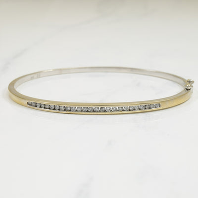 14k White Gold & Diamond Bangle | 0.50ctw | 7.5