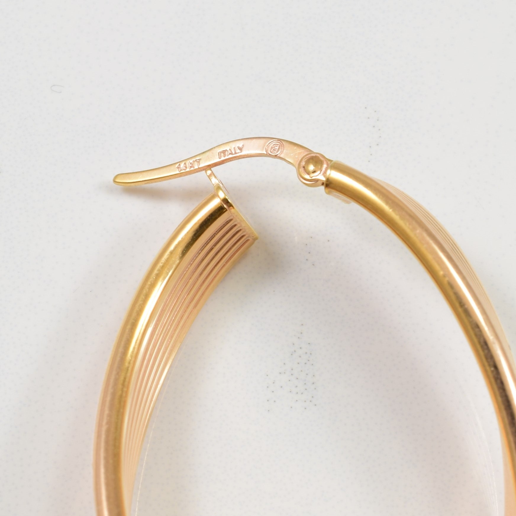14k Rose Gold Elongated Hoop Earrings