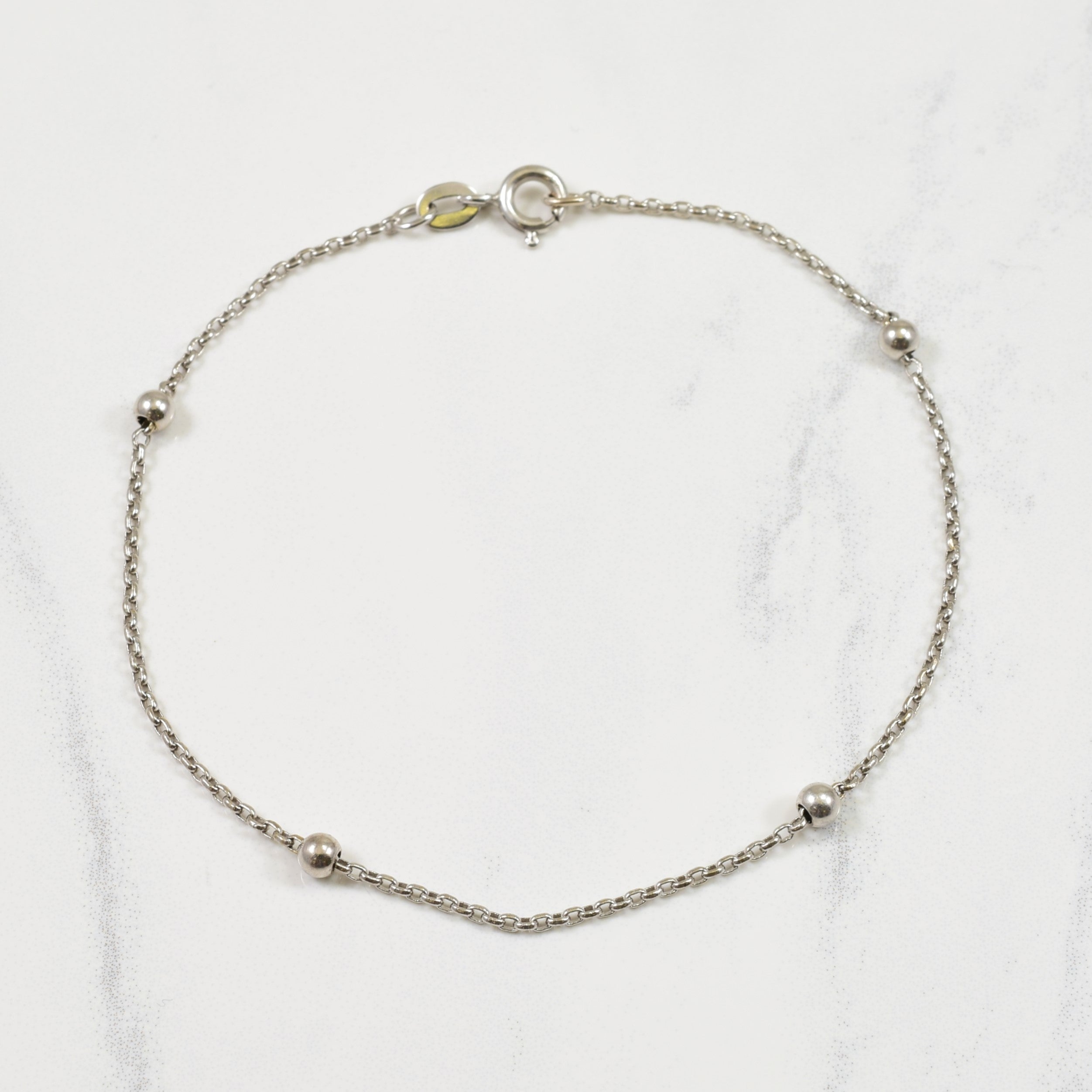 18k White Gold Cable Chain Bracelet | 7.5" |