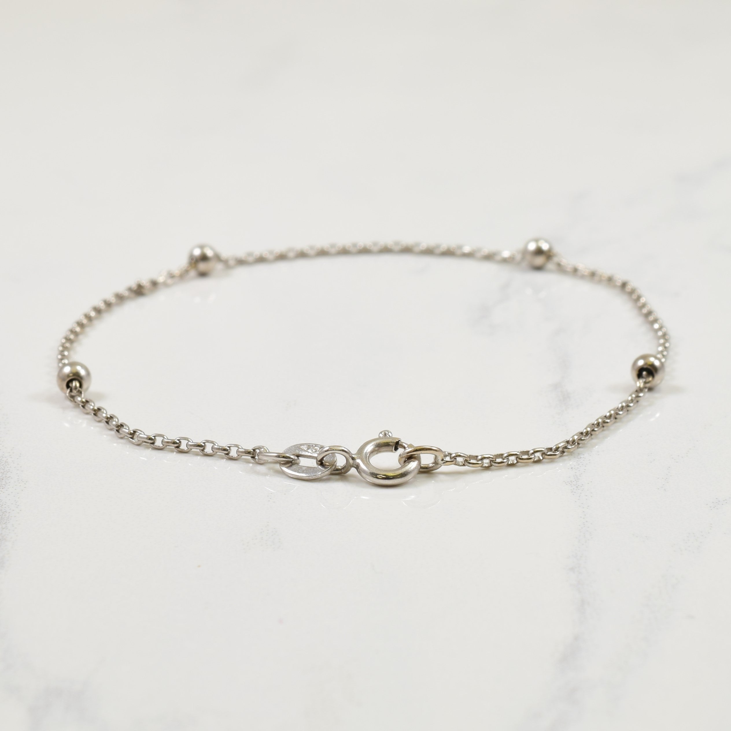 18k White Gold Cable Chain Bracelet | 7.5" |