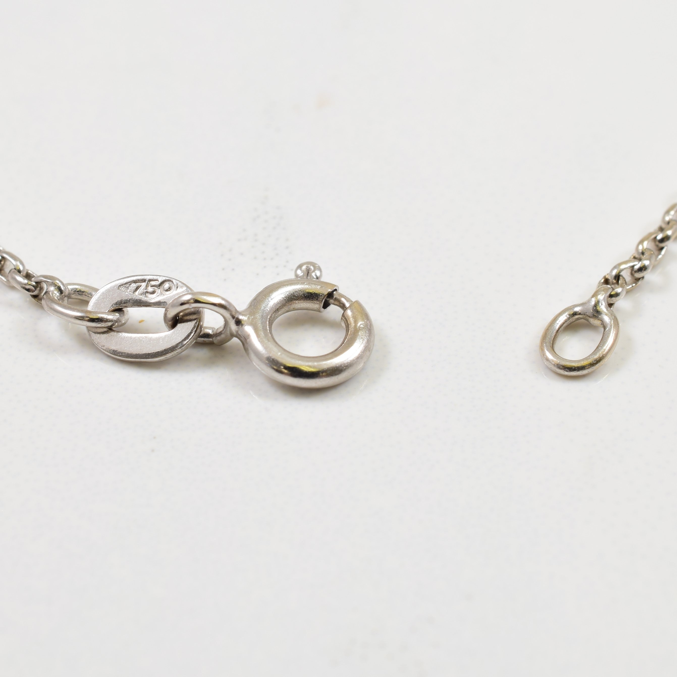 18k White Gold Cable Chain Bracelet | 7.5" |