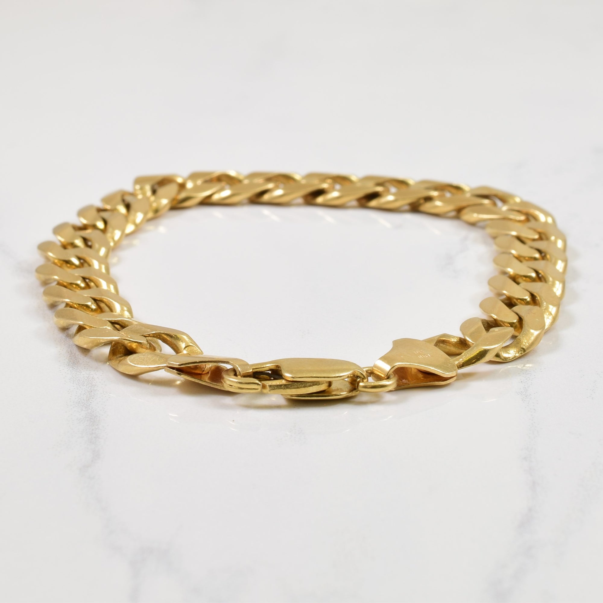 14k Yellow Gold Curb Chain Bracelet | 8.5