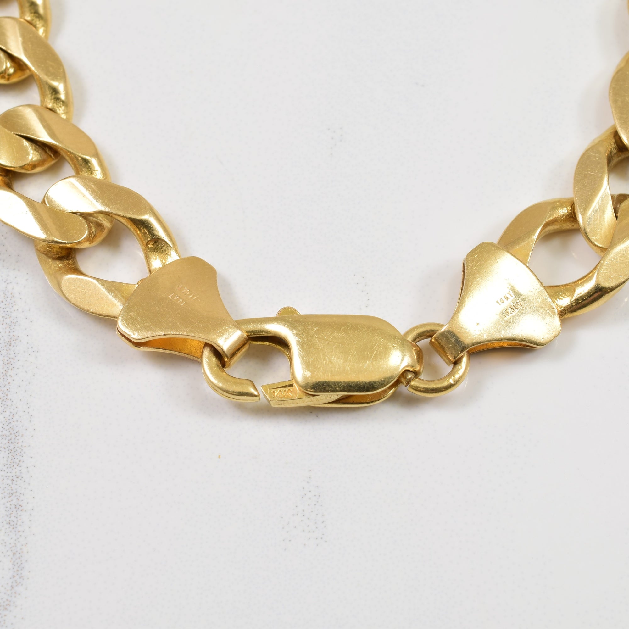 14k Yellow Gold Curb Chain Bracelet | 8.5