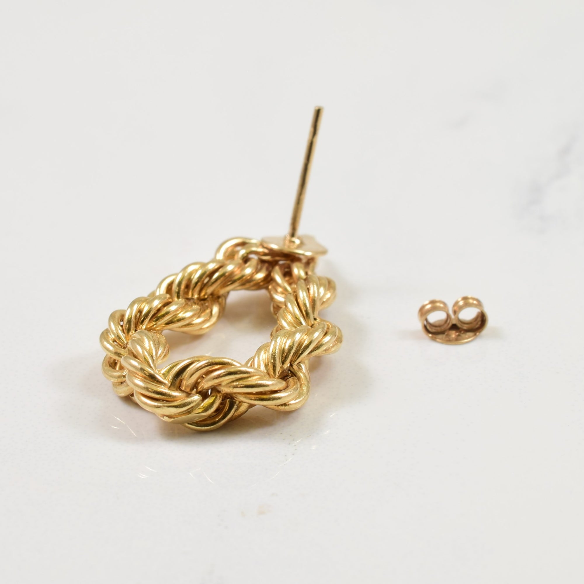 10k Yellow Gold Rope Chain Earrings