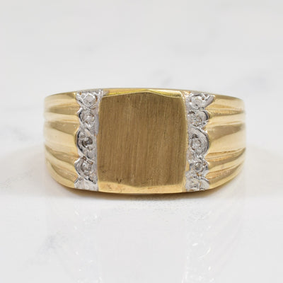 Tapered Diamond Signet Ring | 0.03ctw | SZ 11 |