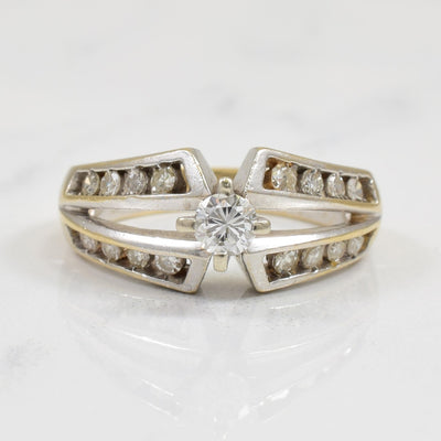Angular Split Shank Diamond Ring | 0.41ctw | SZ 5.25 |