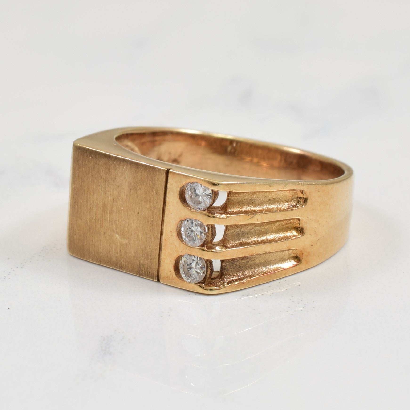 Three Stone Diamond Ring | 0.10ctw | SZ 9.5 |