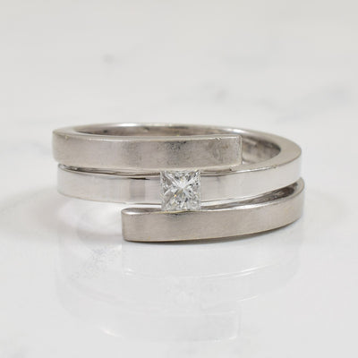 Diamond Solitaire Crossover Ring | 0.22ct | SZ 7 |