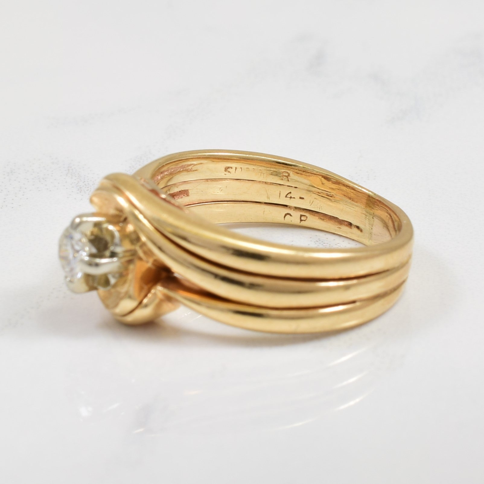 Bague solitaire en diamant | 0,18 ct | Taille 6,25 | 