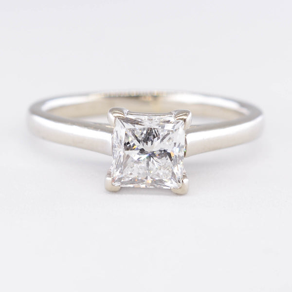 GIA Certified Solitaire Princess Diamond Engagement Ring | 1.01ct SI1 E | SZ 5.25 |