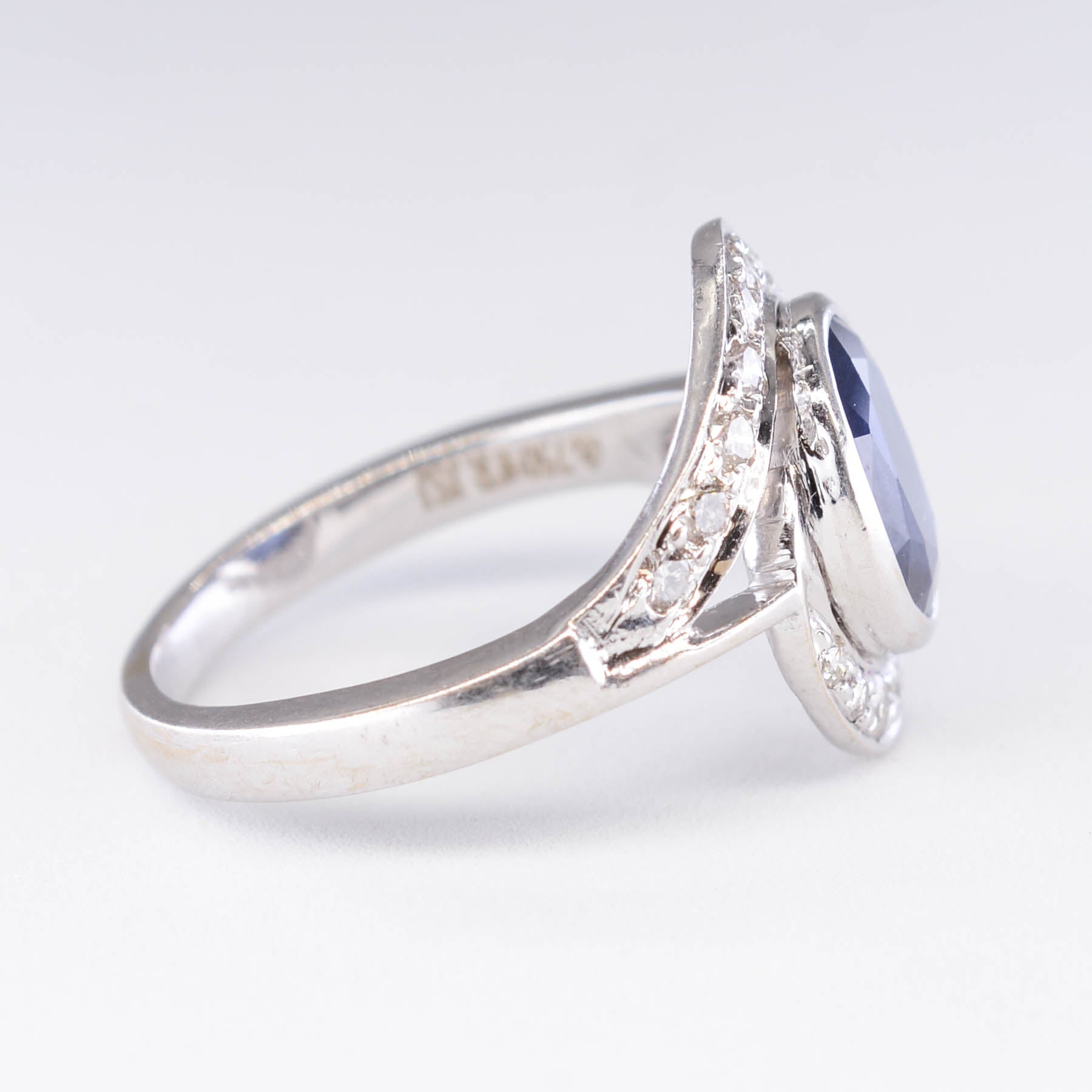 T.K. Anderson's Sapphire and Diamond Bypass Ring | 1.60 ct Sapphire, 0.38ctw DIamonds SZ 7 |