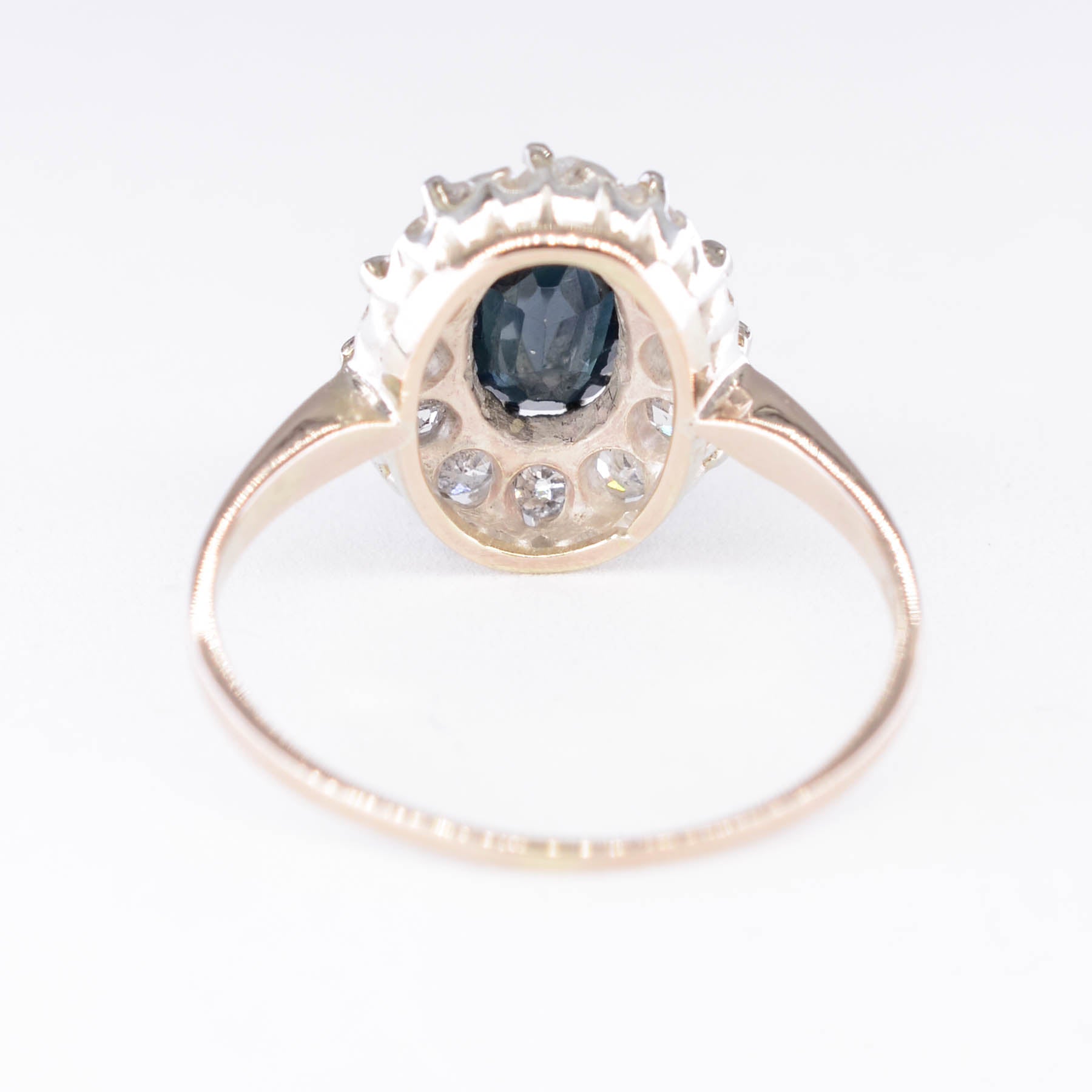 Antique Sapphire and Diamond Cluster Ring | 0.75ct, 0.48ctw | SZ 7 |