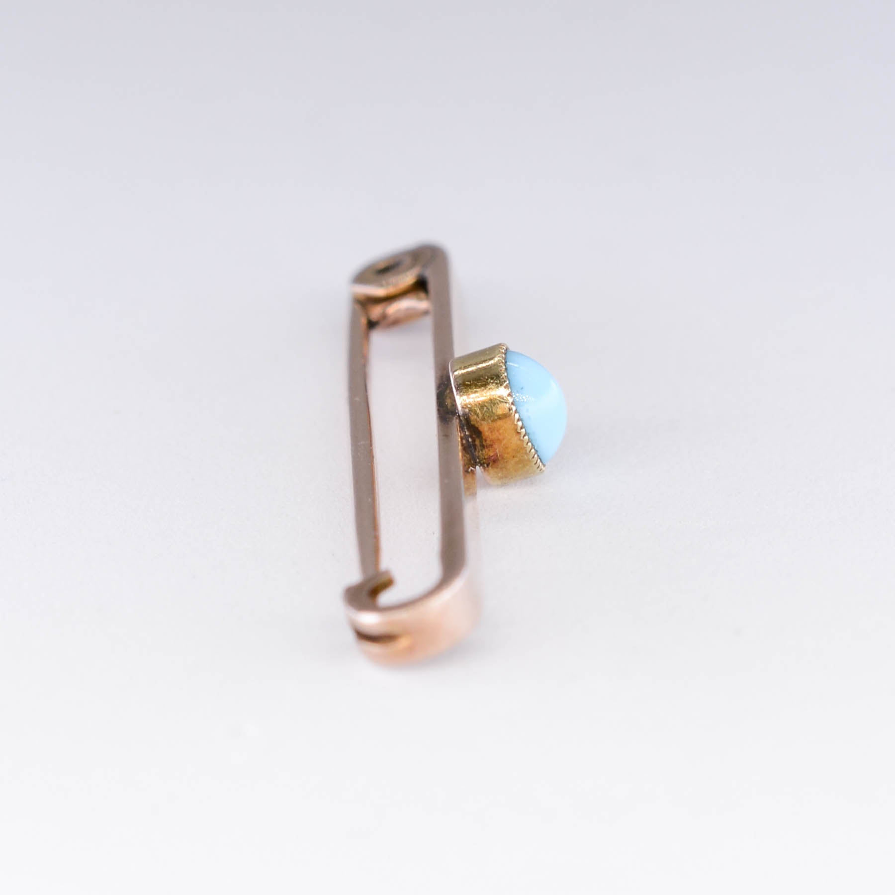 Broche cabochon turquoise vintage 9 carats | 0,26 ct | 